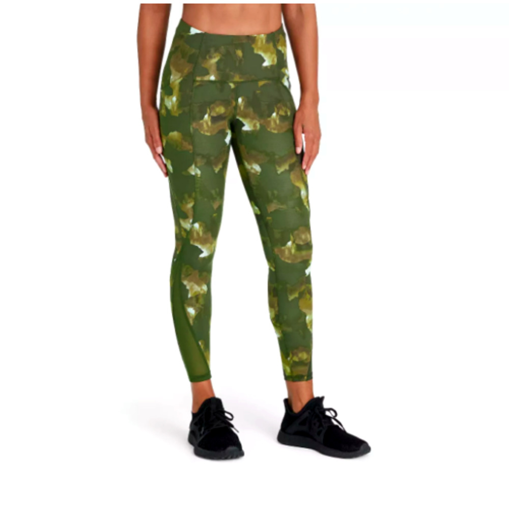 All in Motion Women's Sculpted Linear High-Rise 7/8 Camo Green Leggings Size S